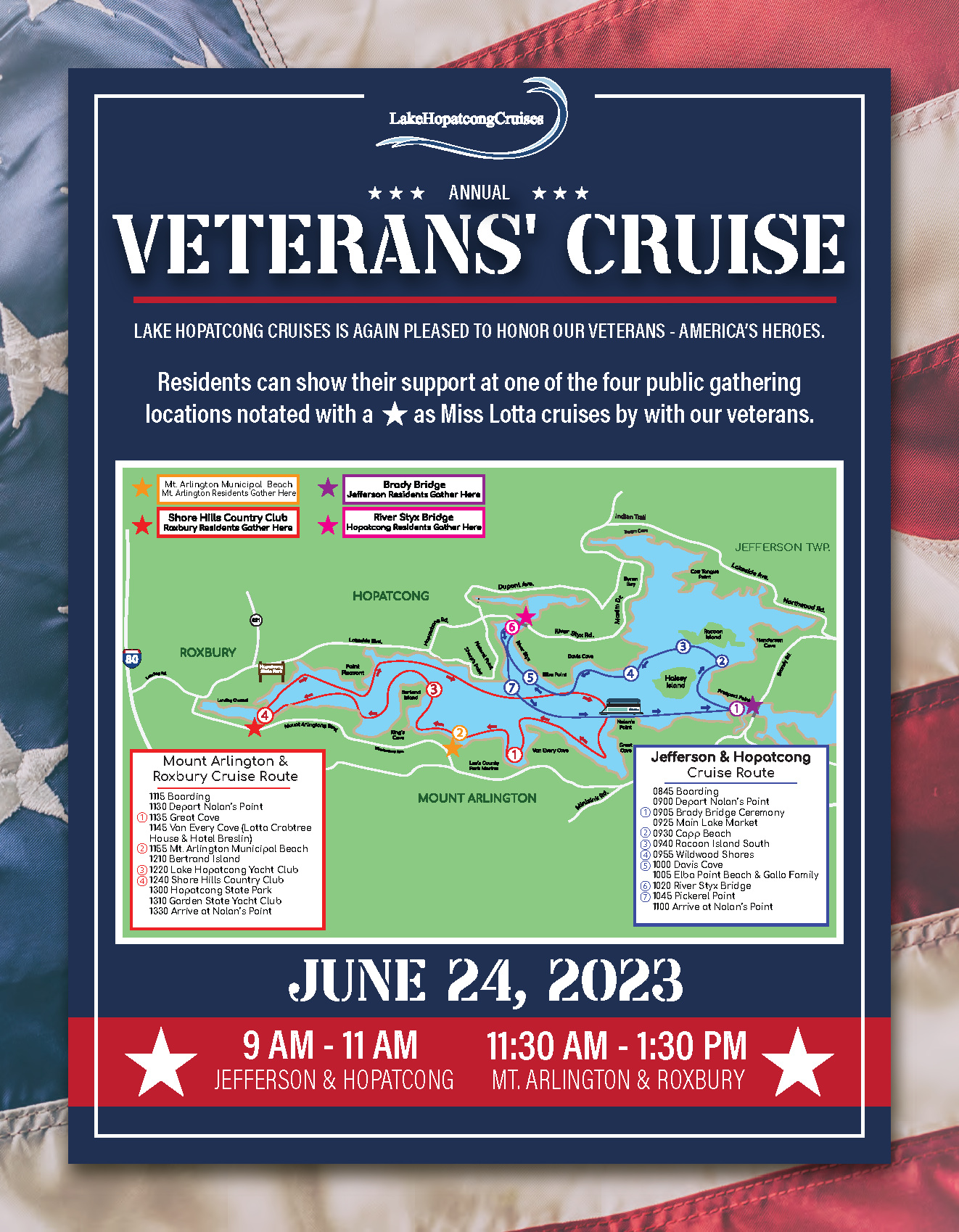 lake hopatcong veterans cruise