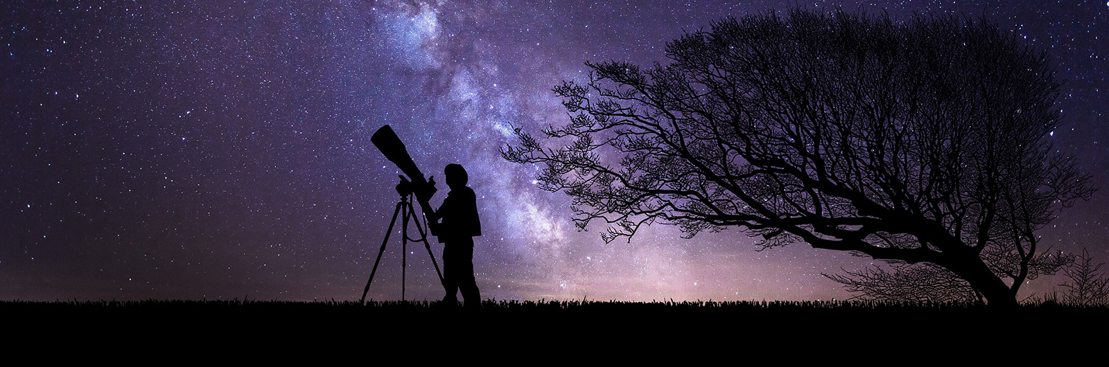 Telescope and the night sky